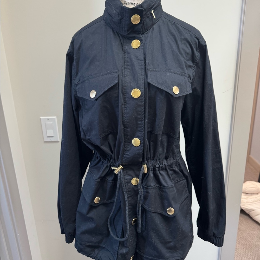 Michael Kors Hooded Cinch-Waist Anorak Jacket